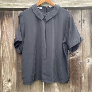 Vintage black shirt sleeve blouse Marlis S